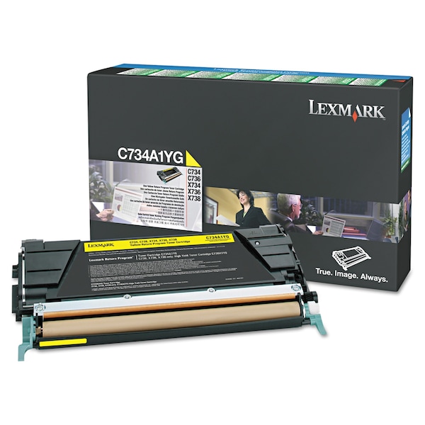 Lexmark Toner Cartridge, 10000 Page-Yield, Yellow X748H1YG - main